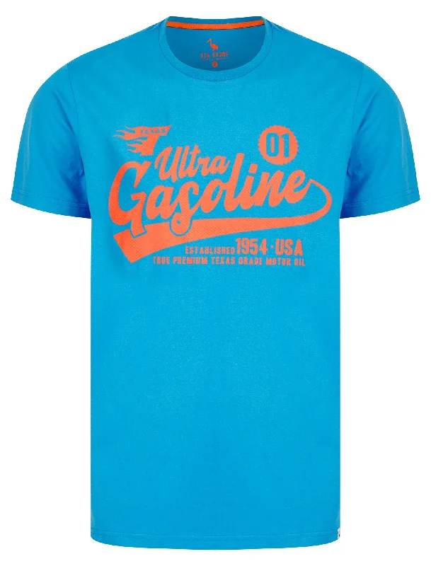 Texas Gasoline Motif Cotton Jersey T-Shirt in Swim Cap - South Shore