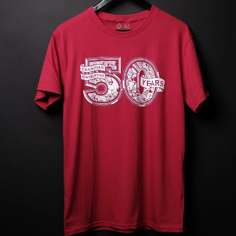 Canadian Powerlifting Union - 50th Celebration Kids Red Tee FINAL SALE