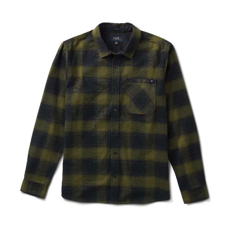 Crossroads Organic Cotton Flannel - Dark Military Plaid