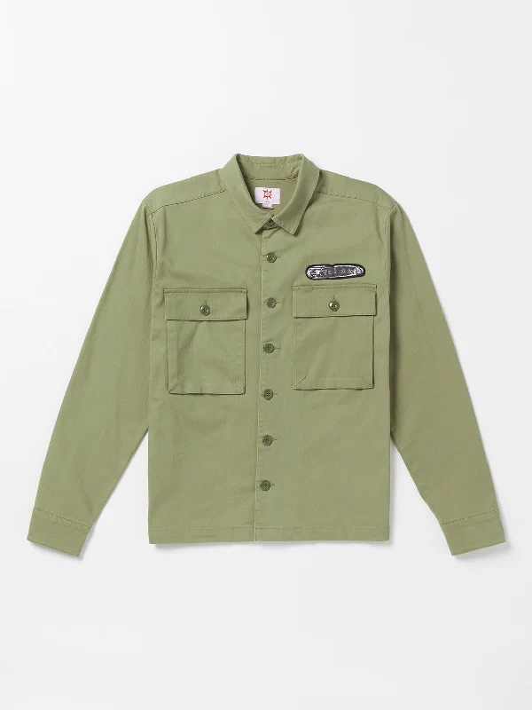 Tokyo True Pinned Workshirt Long Sleeve Shirt - Light Army