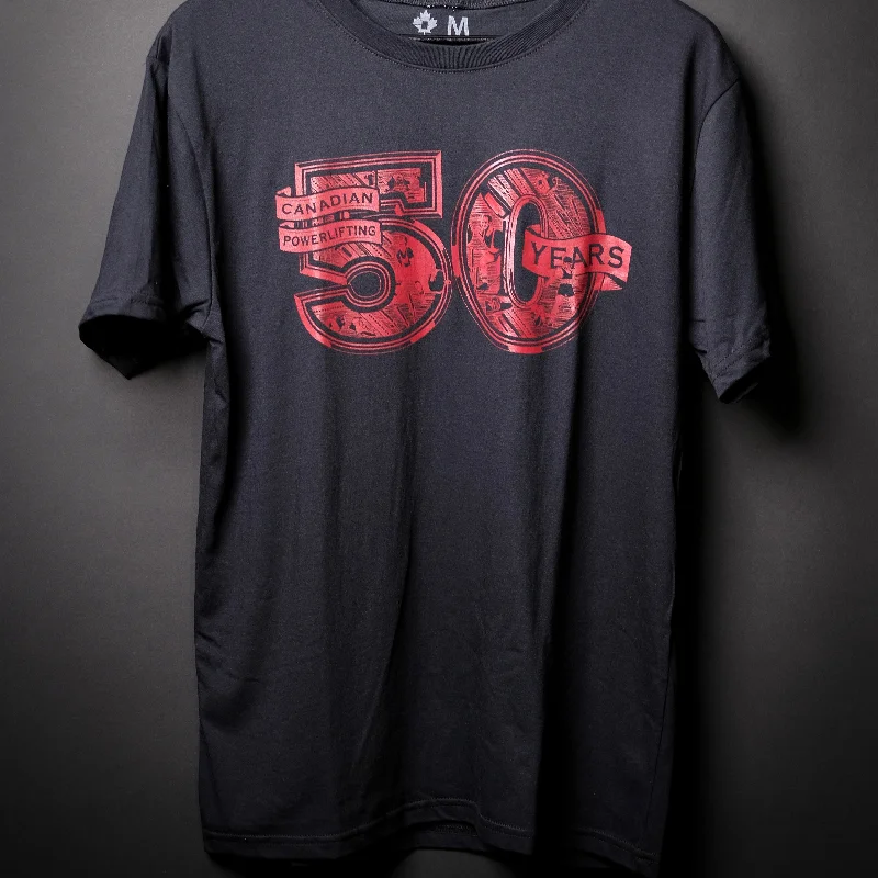 Canadian Powerlifting Union - 50th Celebration Kids Black Tee FINAL SALE