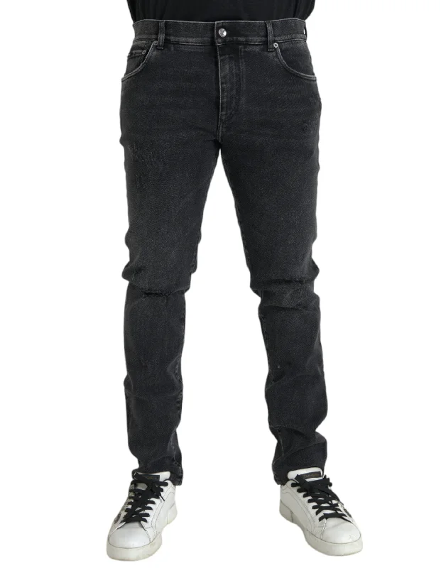 Dolce & Gabbana  Cotton Stretch Skinny blue Logo Men's Jeans