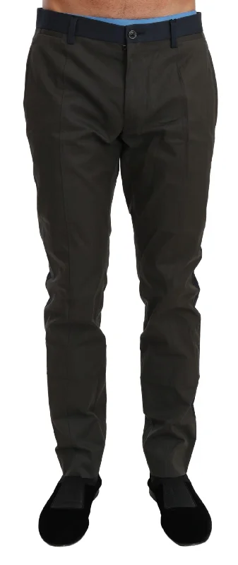 Dolce & Gabbana Elegant Slim Fit Striped Casual Men's Pants