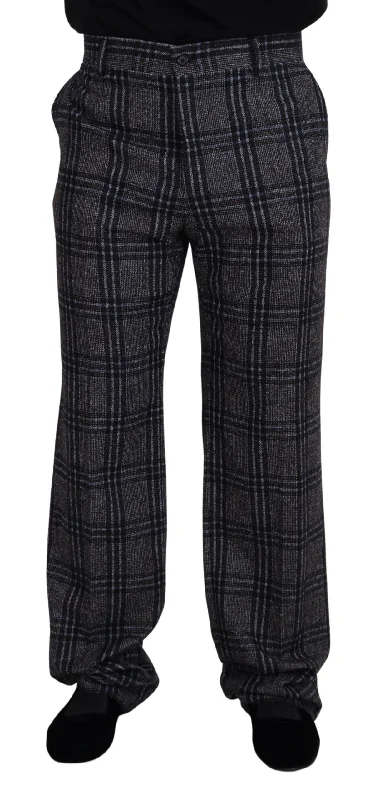 Dolce & Gabbana Elegant  Checke Alpaca Blend Men's Pants