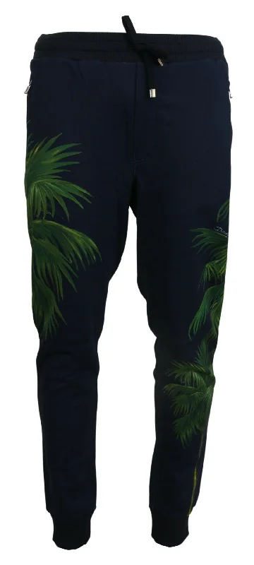 Dolce & Gabbana Elegant Cotton Jogging Pants with Print Men's Design