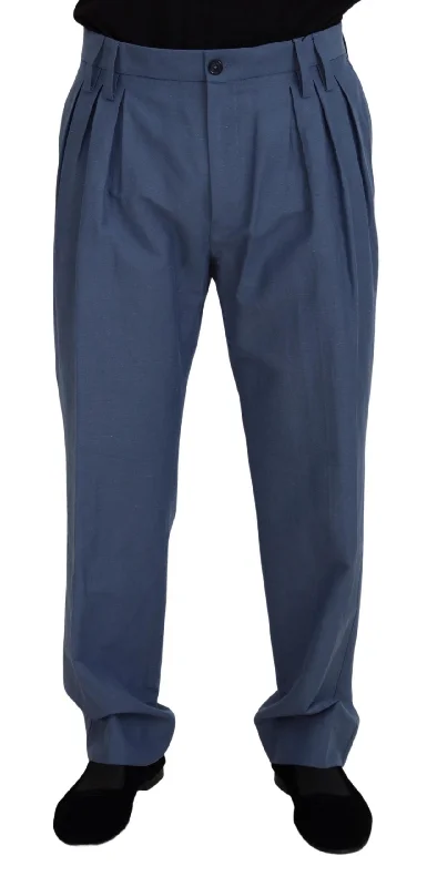 Dolce & Gabbana Elegant  Linen-Cotton Blend Men's Trousers