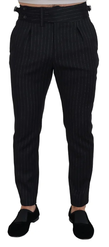 Dolce & Gabbana Elegant  Striped Wool Blend Men's Trousers