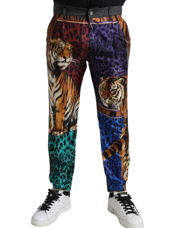 Dolce & Gabbana  Tiger Print Loose blue Men's Jeans